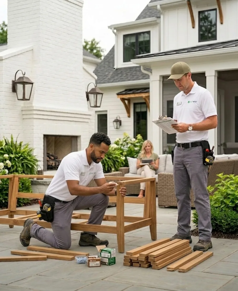 An East West Maintenance crew completing repairs on a property